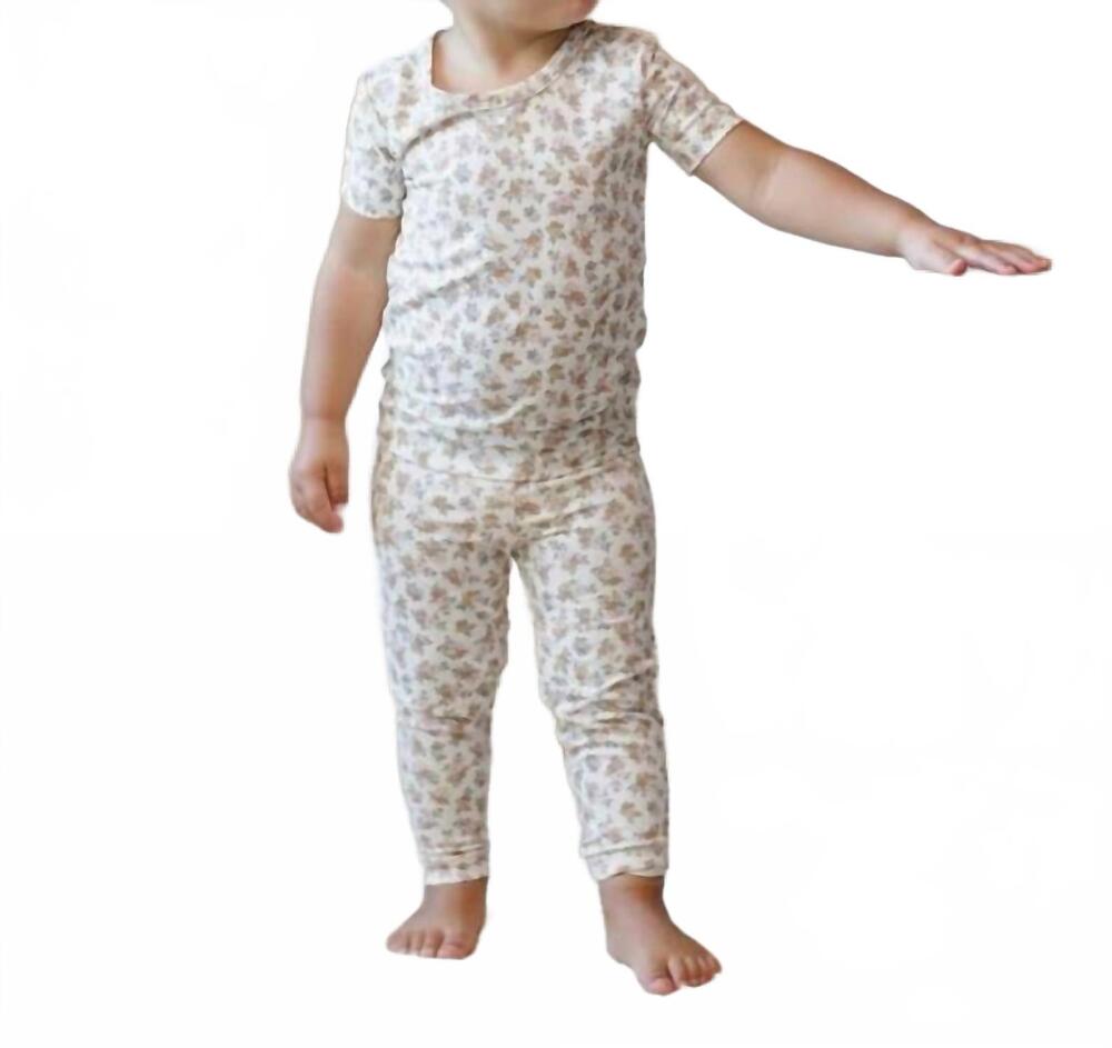 NEW QUINCY MAE bamboo short sleeve pajama set in wildflower